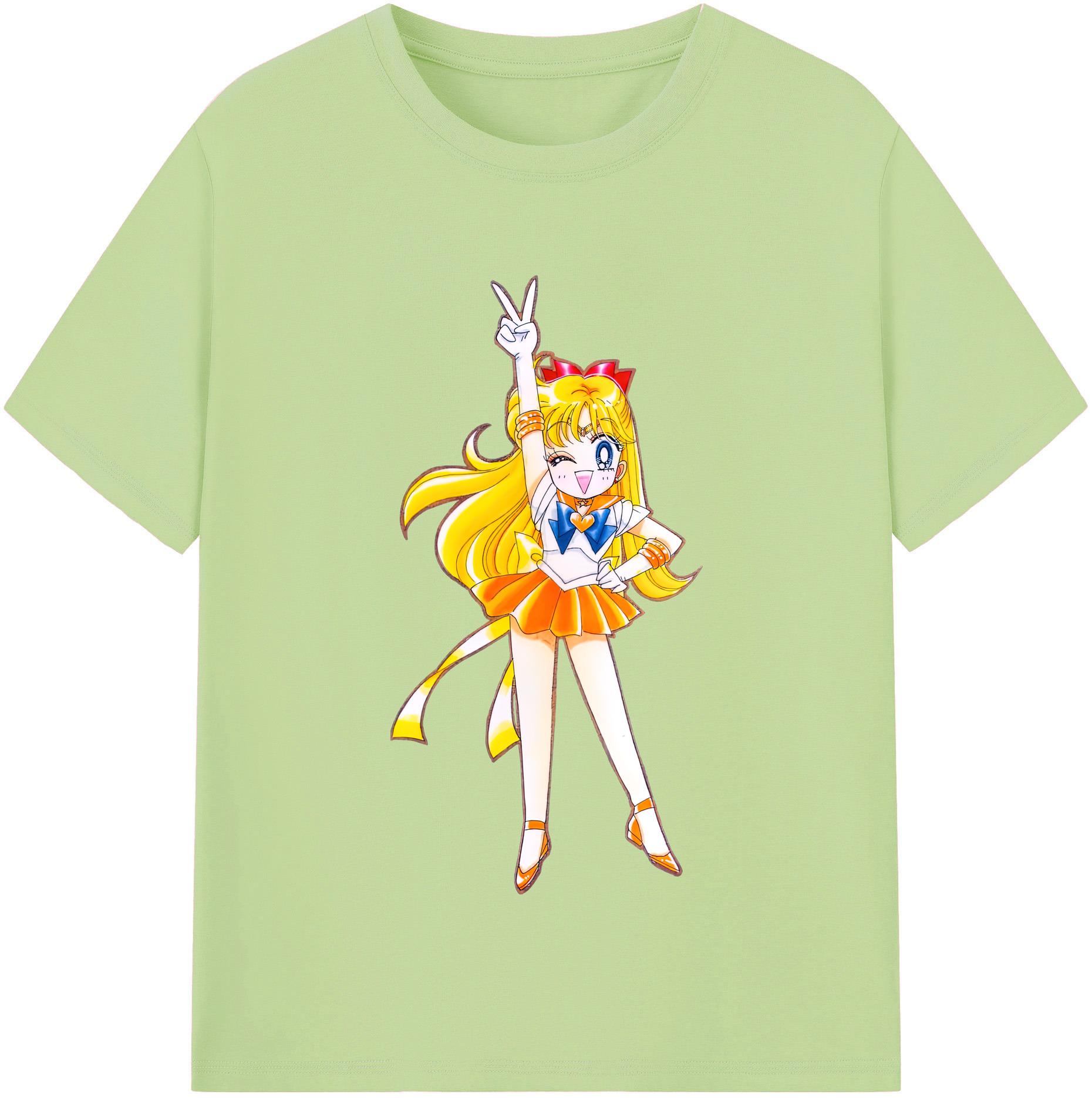 （画像用） 美少女戦士セーラームーン 愛野 美奈子 あいの みなこ Sailor Moon Aino Minako 綿100％半袖Tシャツ（フロントプリント）